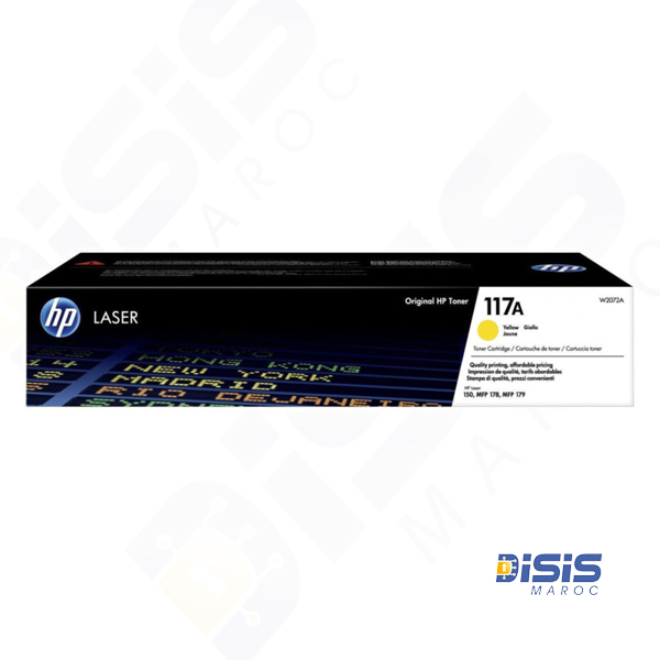Toner HP W2072A (117A) Jaune – Compatible LaserJet 150/178/179A
