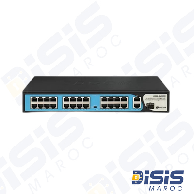 Switch PoE + 24 ports 100M avec 2 ports Gigabit RJ45 et SFP