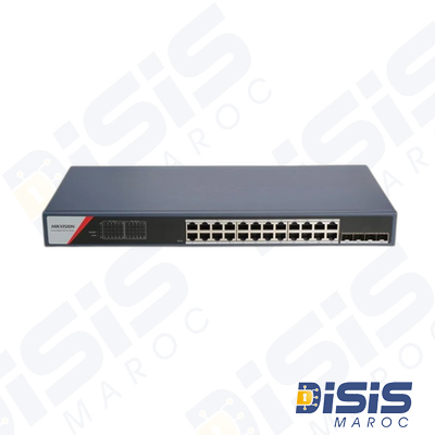 HIKVISION Switch Gigabit POE Smart 24 ports, 4 GE SFP, 370 W (DS-3E1528P-SI-24P4F)
