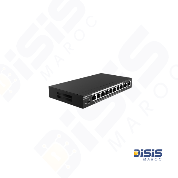 Switch PoE intelligent et compatible Cloud à 10 ports Gigabits RG-ES210GC-LP