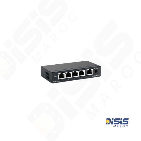 Commutateur non PoE non géré à 5 ports 10\/100\/1000 Mbps RG-ES105GD