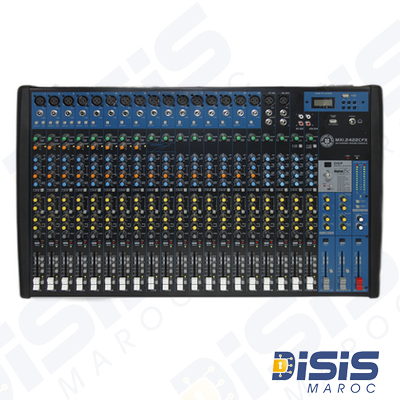 Table de mixage analogique polyvalente de 24 canaux MXI.2422CFX4C